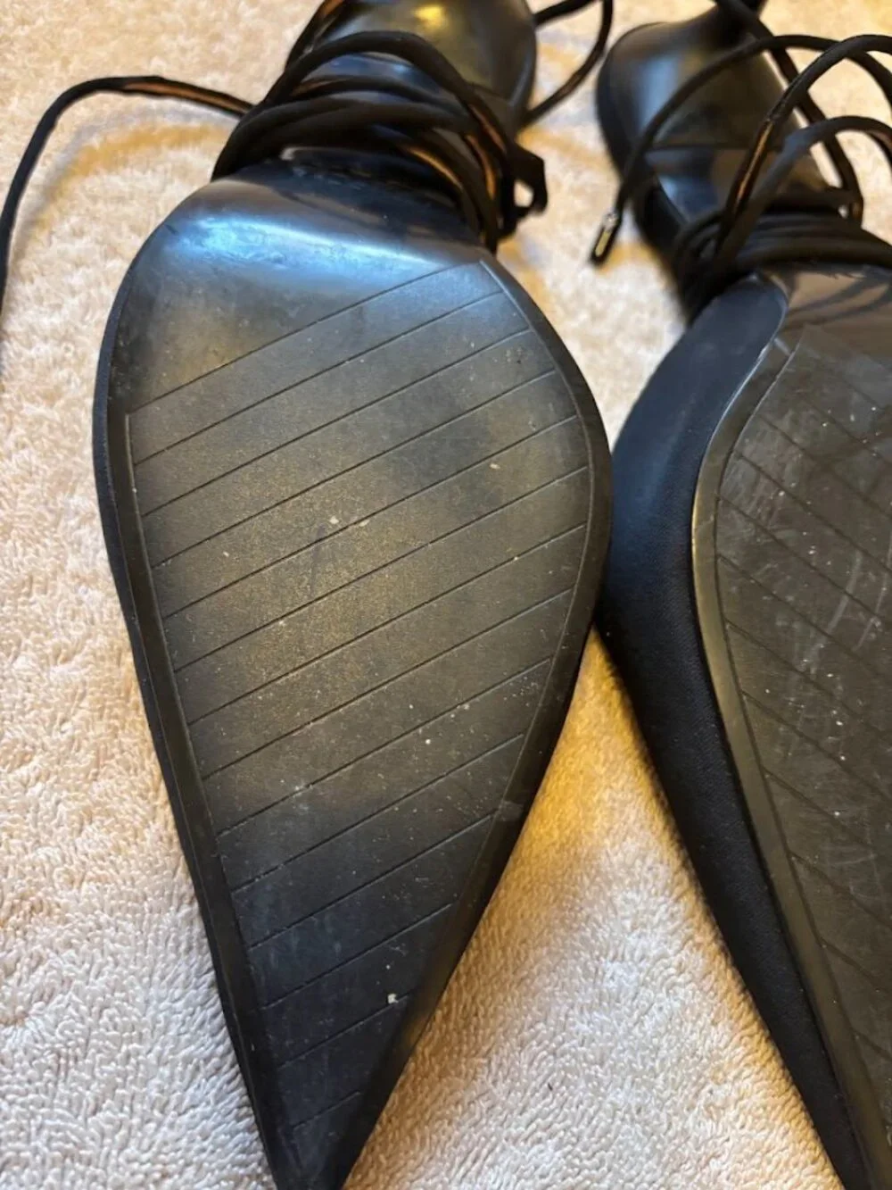 ZARA Women's Black Pointed-Toe Lace-up Heeled Pumps - size 39 - Picture 6 of 16